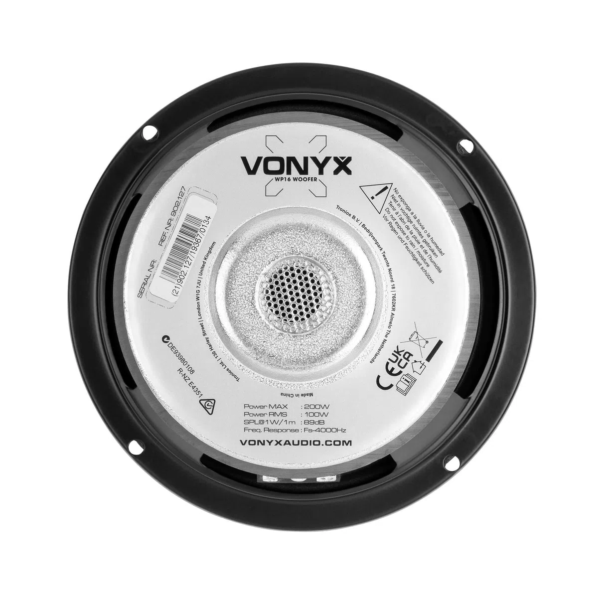 Fenton WP16 - Altavoz de Graves de Alta Fidelidad, Woofer de Repuesto Con Cono PP de 16 cm, 200 Vatios, 8 Ohm, 6,5 Pulgadas - Integrado