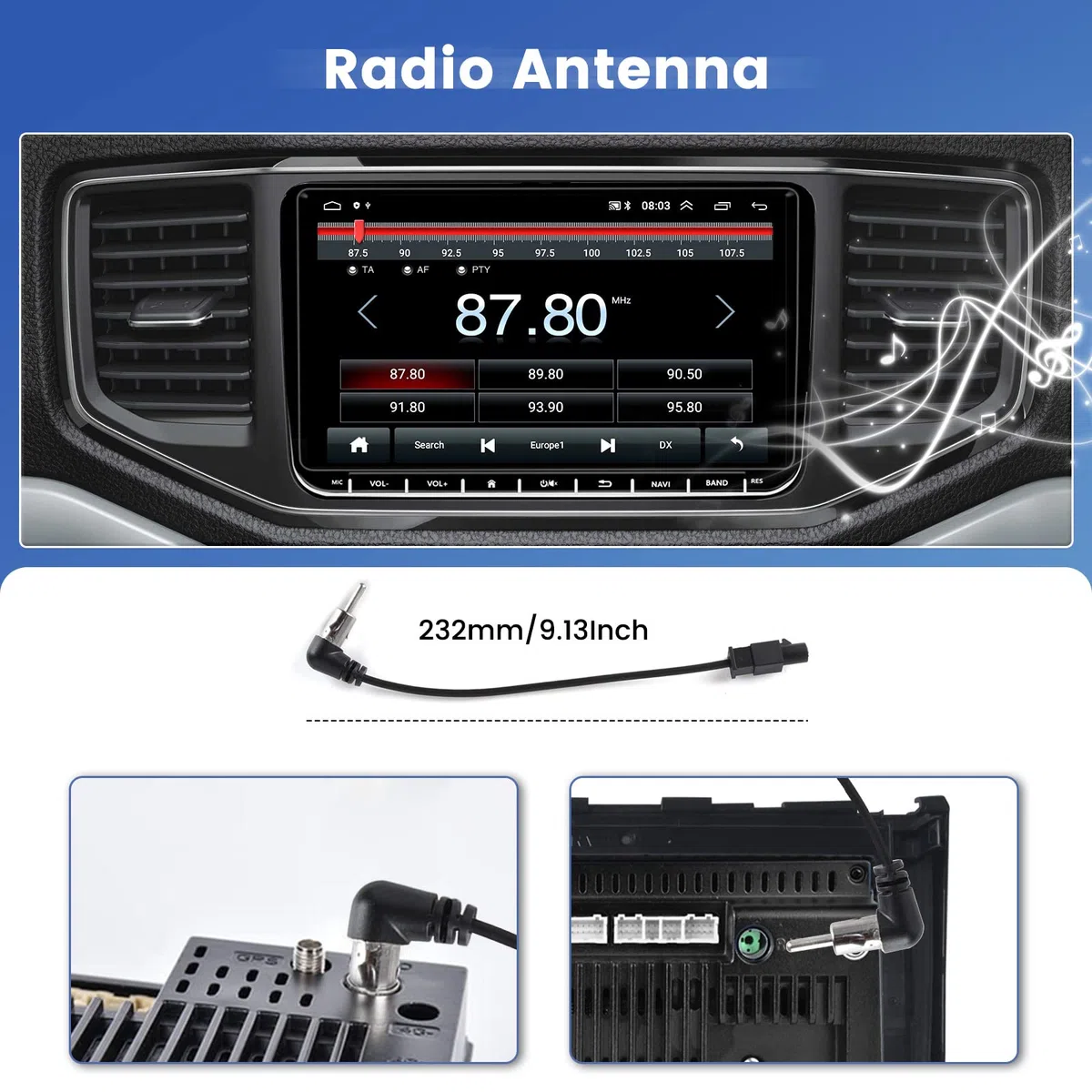 Hikity Cable Adaptador de 36 & 40 Pines ISO para VW Skoda Seat Polo Golf Passat Radio Coche, Enchufe Estándar ISO con Líneas de Control del Volante y Línea de Control Inverso