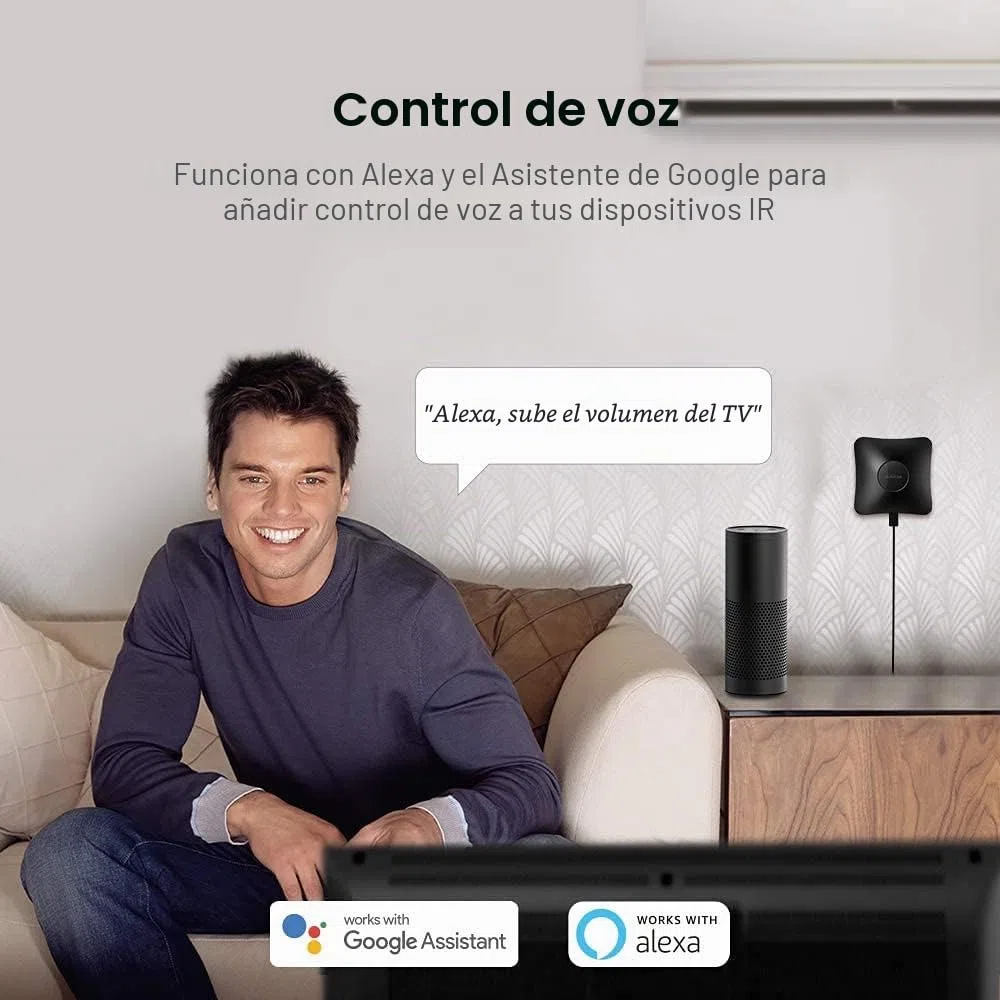 BroadLink RM4 Pro IR y RF Mando a Distancia Universal, Code Learning - Mando a Distancia WiFi para el hogar Inteligente y Dispositivos - para TV, AC, Motor de Cortina - Compatible con Alexa