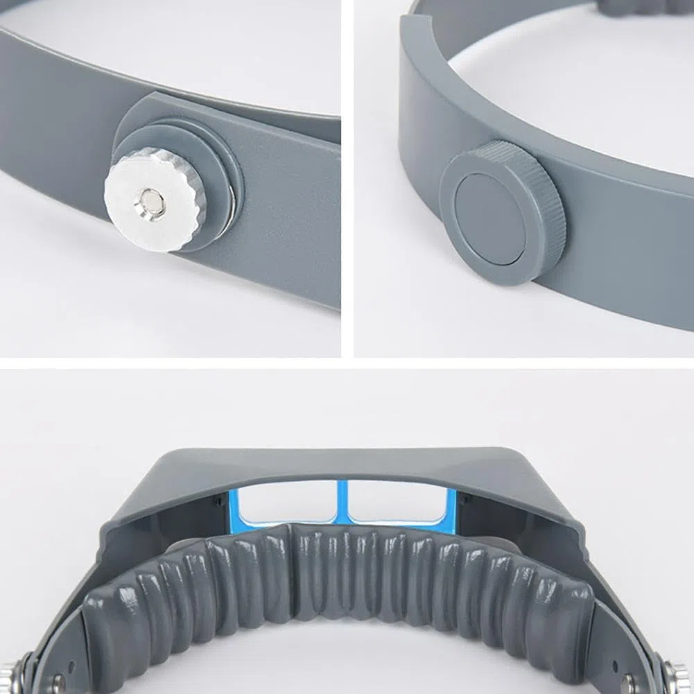 TECKEEN 1.5X/2X/2.5X/3.5X - Lupa óptica para cabeza con 4 lentes, para reparación de relojes, visera de cabeza de soldadura