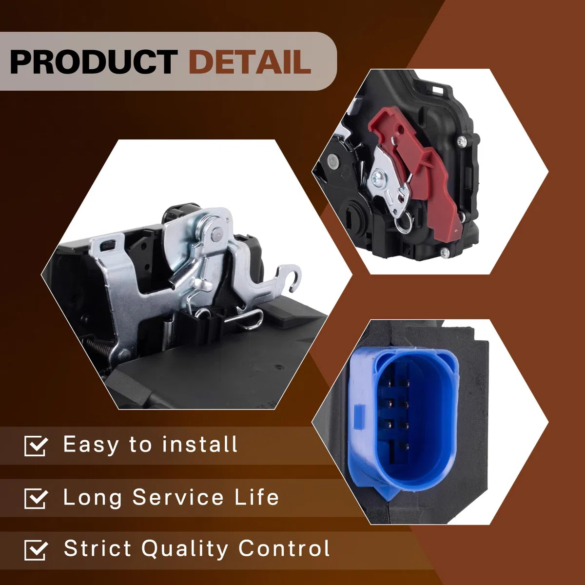 Cerradura de servomotor con cierre centralizado, cerradura de puerta trasera derecha apta para Golf 5 7L0839016