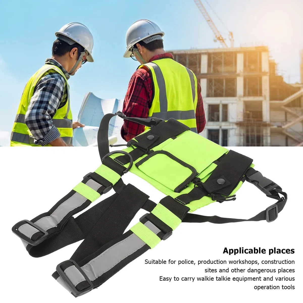 Bolsa de Arnés de Radio, Aparejo de Soporte de Arnés de Pecho de Radio Universal, Arnés de Pecho de Radio Walkie Talkies con Correas de Hombro Ajustables