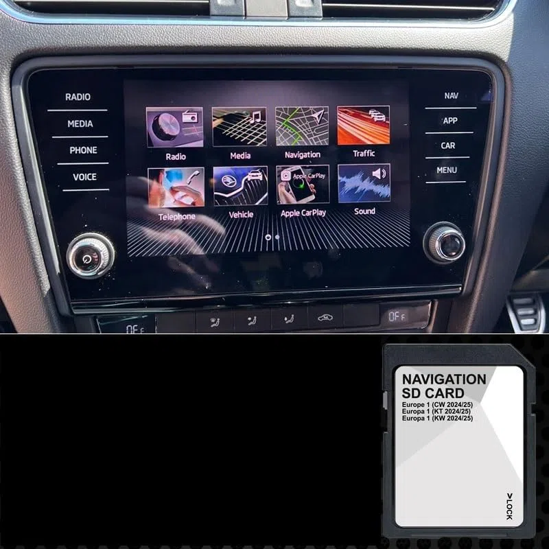 Tarjeta SD Navegación GPS Europa - v19 ECE 2024 2025-5L0051236DN - Compatible con Skoda Amundsen - Discovery Media 2 MIB2 - Navegación AS - 32 GB