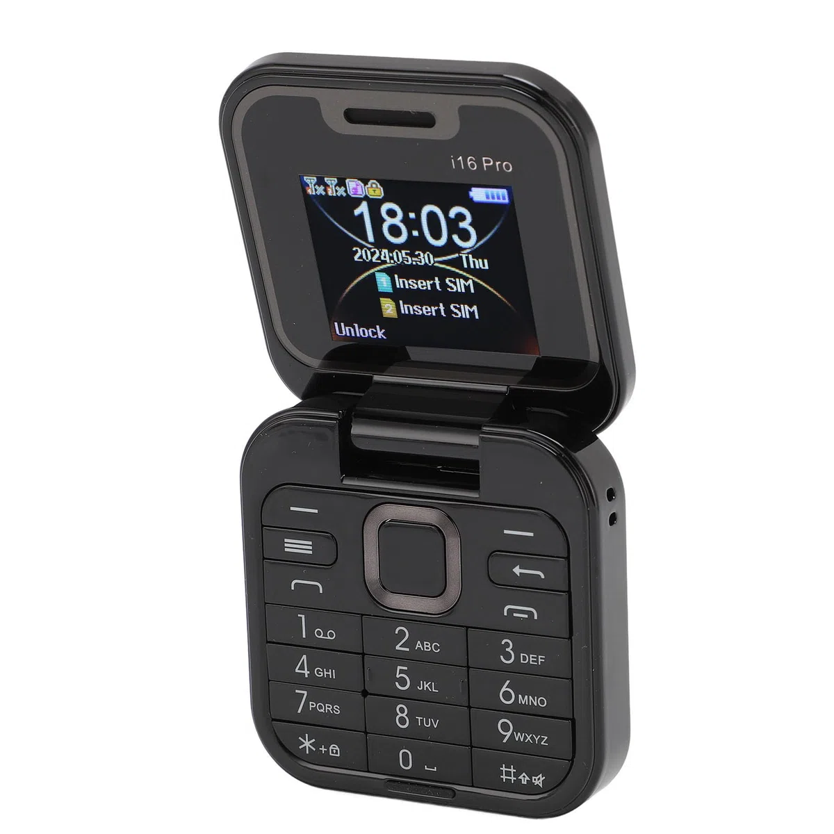 ASHATA Mini Teléfono Móvil Plegable 2G, Soporte Dual SIM, Radio FM, Bloqueo de Llamadas, Vibración, Marcación Rápida, 32 MB RAM