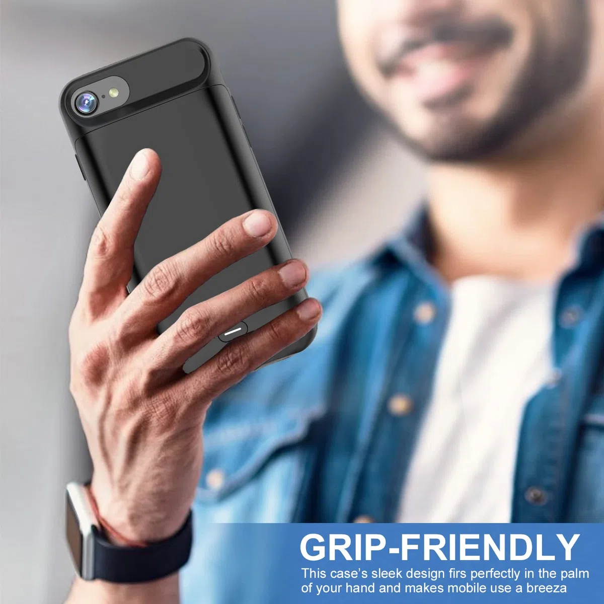 JCK Funda de batería iPhone 6 / 6s / 7/8 / SE 2020/ SE 2022, 4.7 Pulgadas, Estuche de Carga portátil Delgado Mejorado de 6600 mAh Estuche de batería extendido para Banco de energía Recargable
