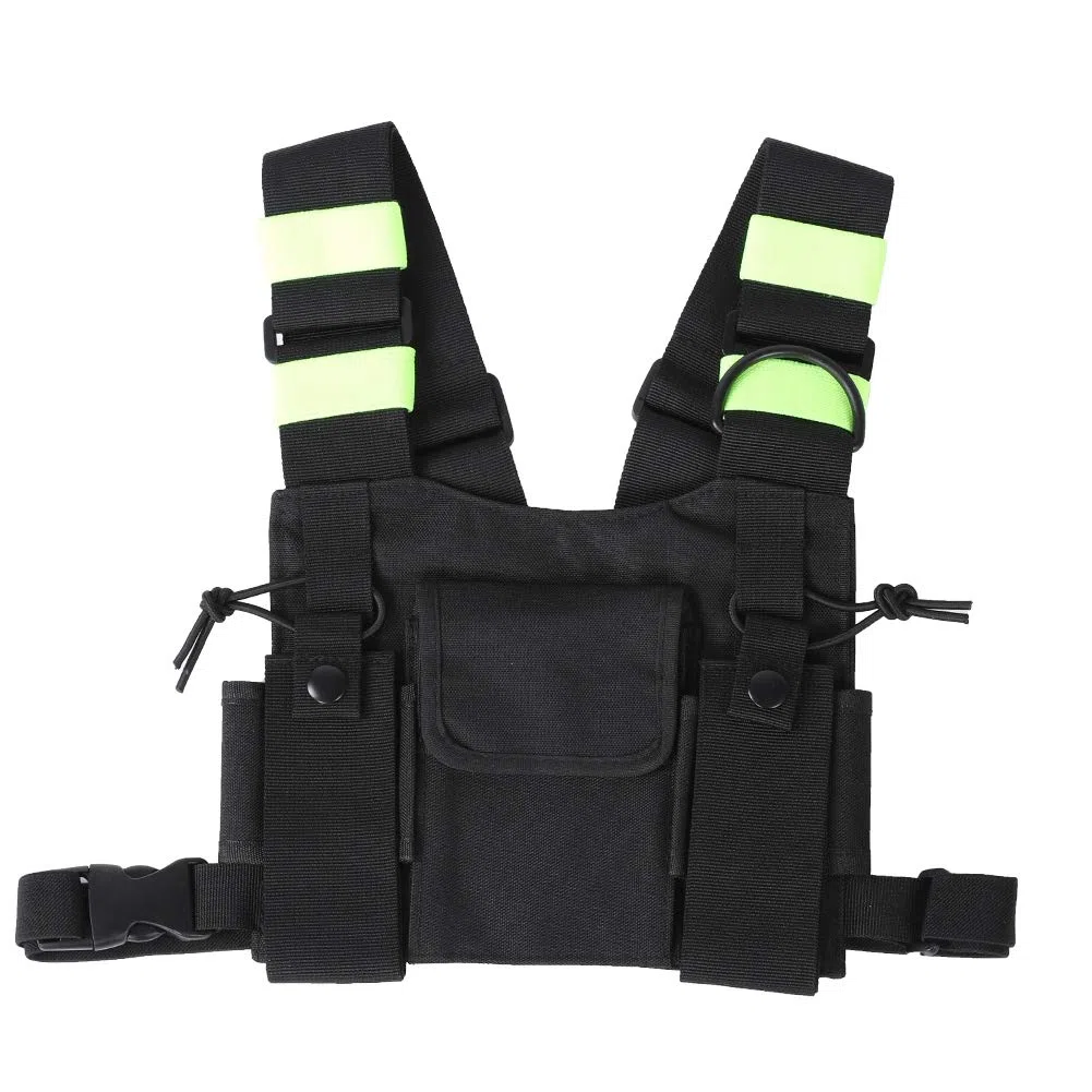 Equipo De Chaleco Con Soporte Para Arnés De Pecho De Radio, Walkie Talkies Arnés De Pecho De Radio Con Bolsas Frontales Y Bolsa Con Cremallera Arnés De Radio Universal Bolsa De Equipo De Pecho Paquete