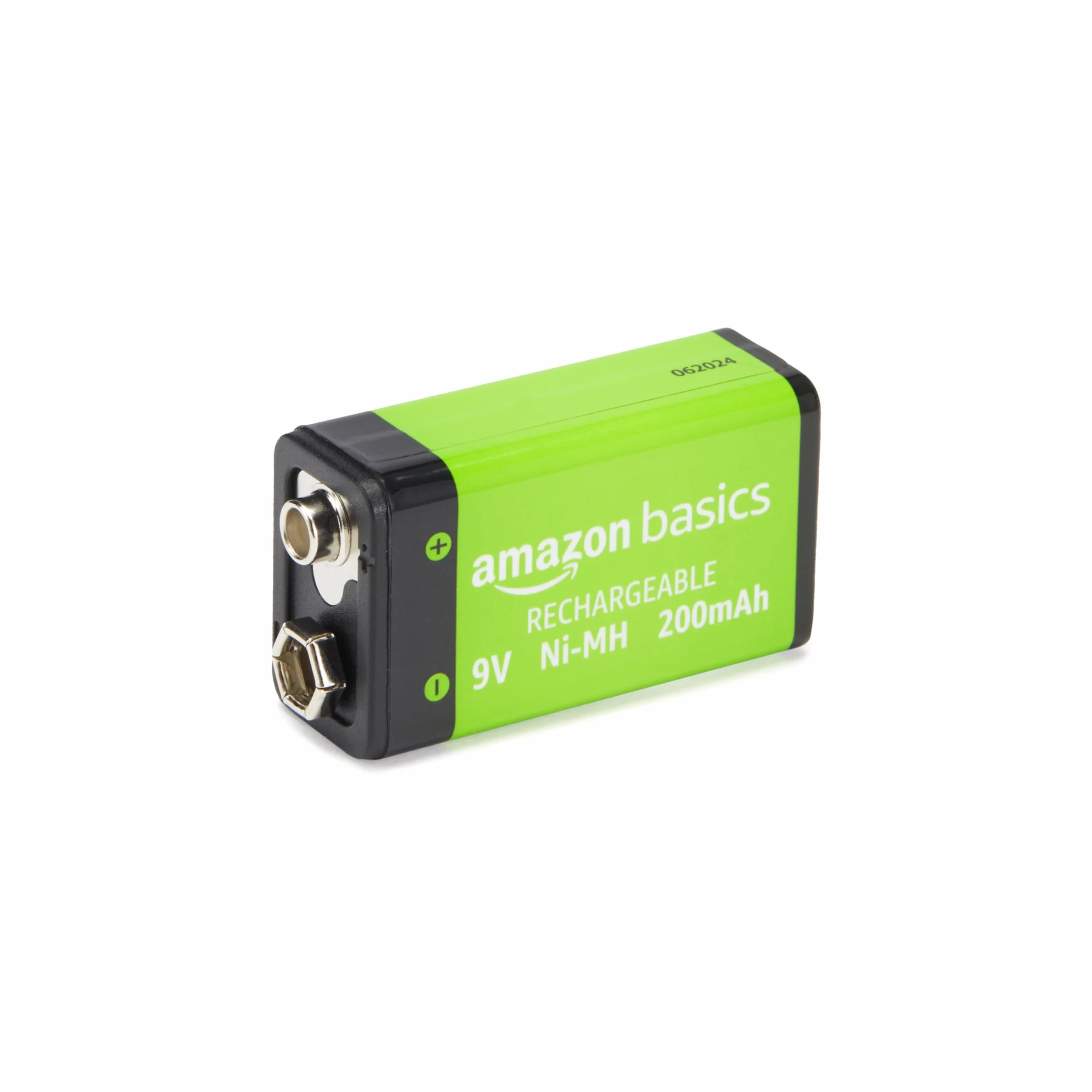 Amazon Basics - Paquete de 4 pilas recargables de 9 V NiMH, 200 mAh, recargables hasta 1000 veces, precargadas