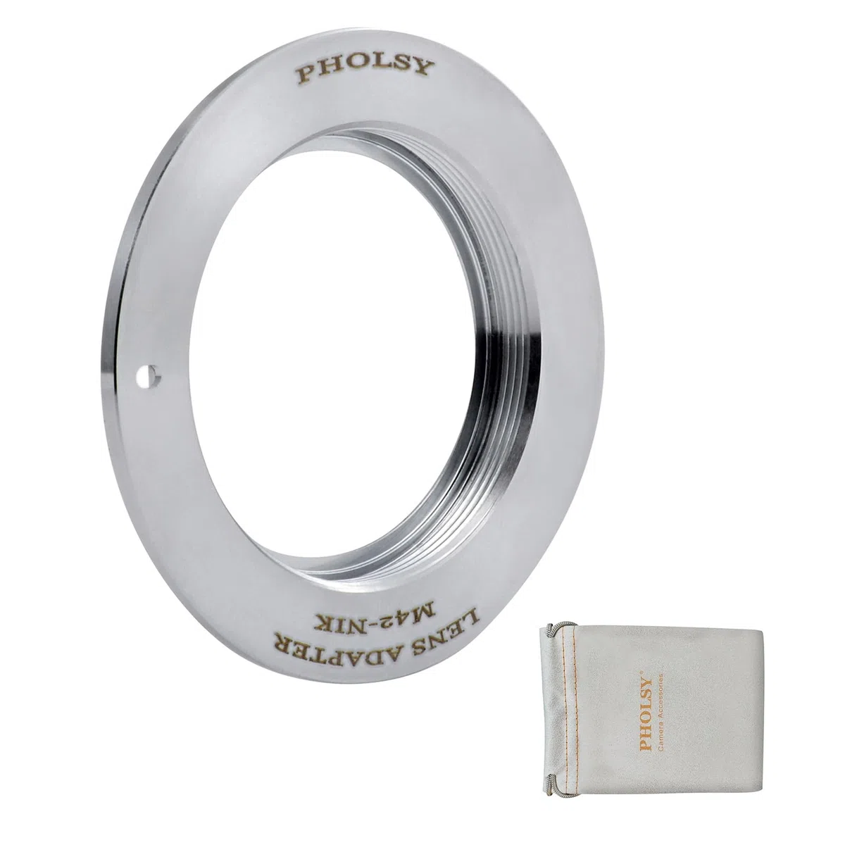 PHOLSY Enfoque Manual Adaptador de Objetivos Compatible con M42 42mm Montura Objetivos y Nikon F Montura Cuerpo de Cámara, M42 a Nikon