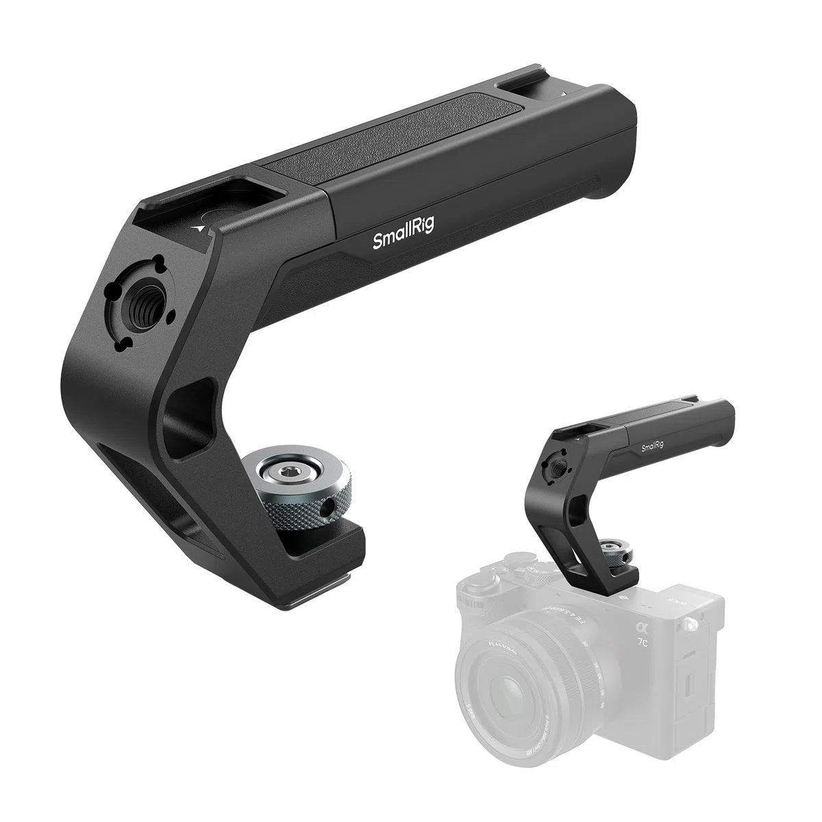 SMALLRIG Asa Superior Ligera con Zapata Fría, Solo 113g, Empuñadura con Agujero de Localización ARRI y Dos Zapatas Frías, para Cámaras y Jaulas - 5976