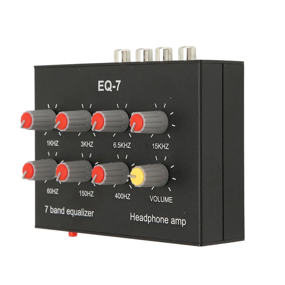 Ecualizador de sonido de 7 bandas, ajuste de graves altos 12 dB ecualizador digital de doble canal para sistema de coche, material de aleación de aluminio, alimentación DC5V 12V