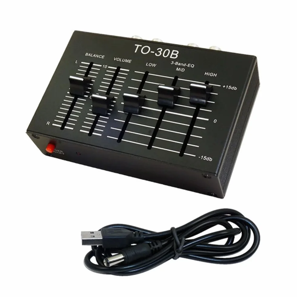 Osmond Preamplificador Balanceado de Audio Estéreo DC5V To-30B, Control de Volumen de Balance de Audio, Bandas, Alto, Medio y Bajo