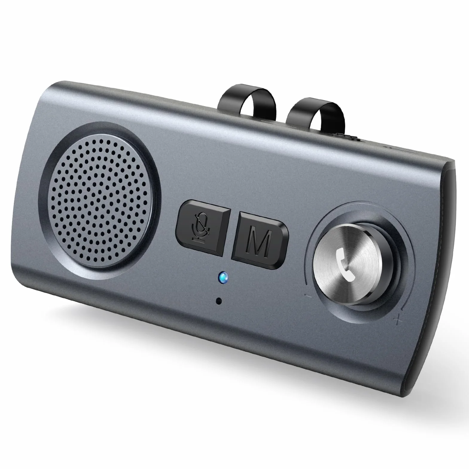 AGPTEK Manos Libres para Coche Bluetooth 5.3 con Siri, Google Asistente, Kit de Coche Altavoz Inalámbrico con Ranura de Tarjeta TF, Soporta Conexión de 2 Teléfonos Simultáneamente