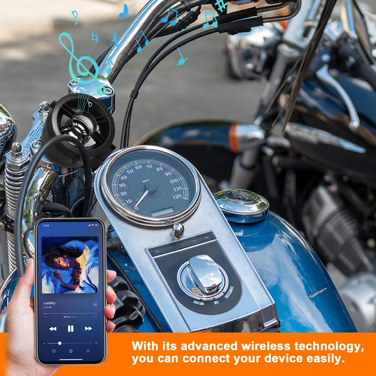 Sistema de Audio para Motocicleta Altavoces y Radio Integrados, Compatible Conexión Telefónica para Viajes en Moto