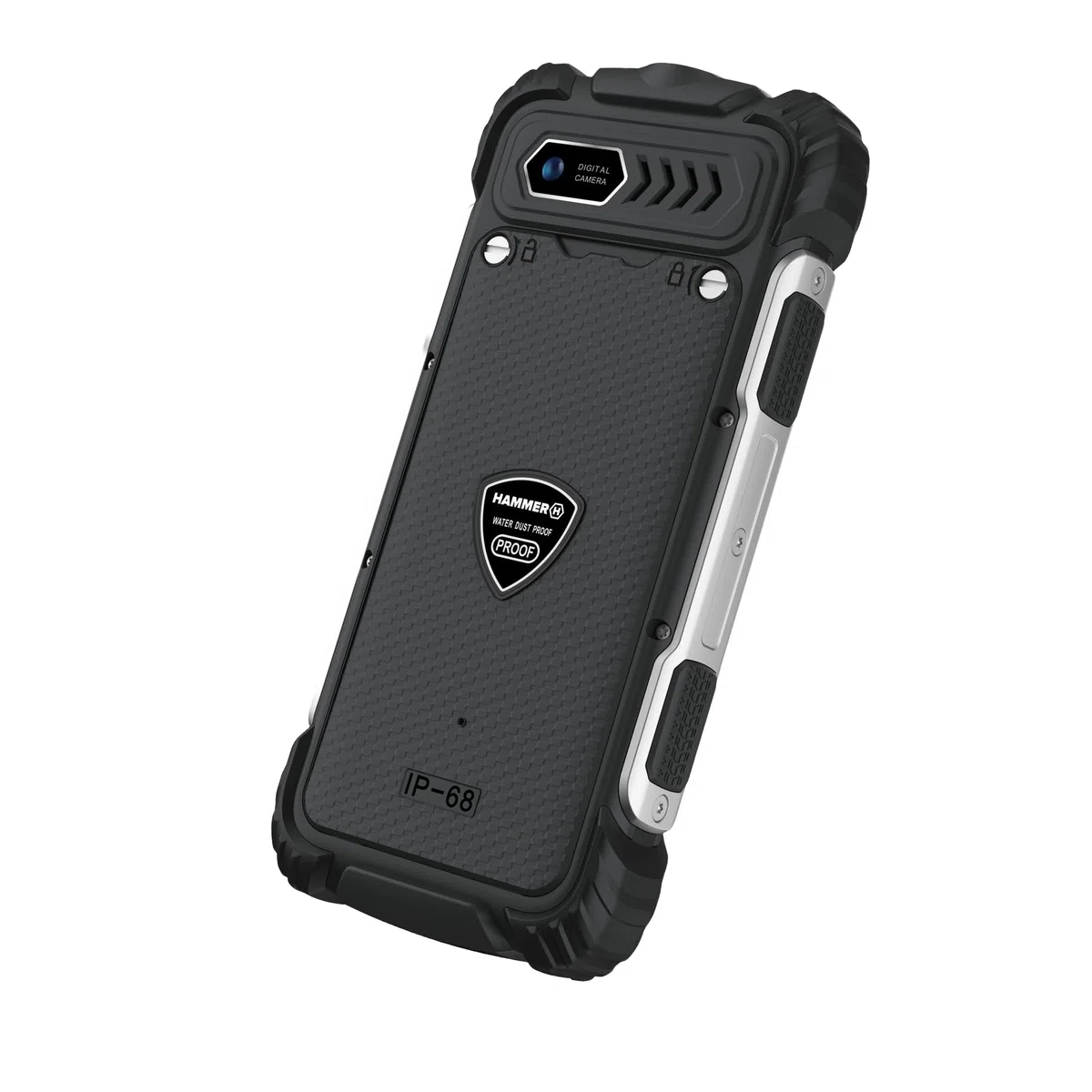 Hammer H Forge 2G Teléfono móvil para Exteriores sin Contrato, 32 GB, batería de 2300 mAh, Linterna, IP68, Radio FM, Conector de 3,5 mm, 2 MP, USB-C, Dual-SIM, Resistente al Polvo