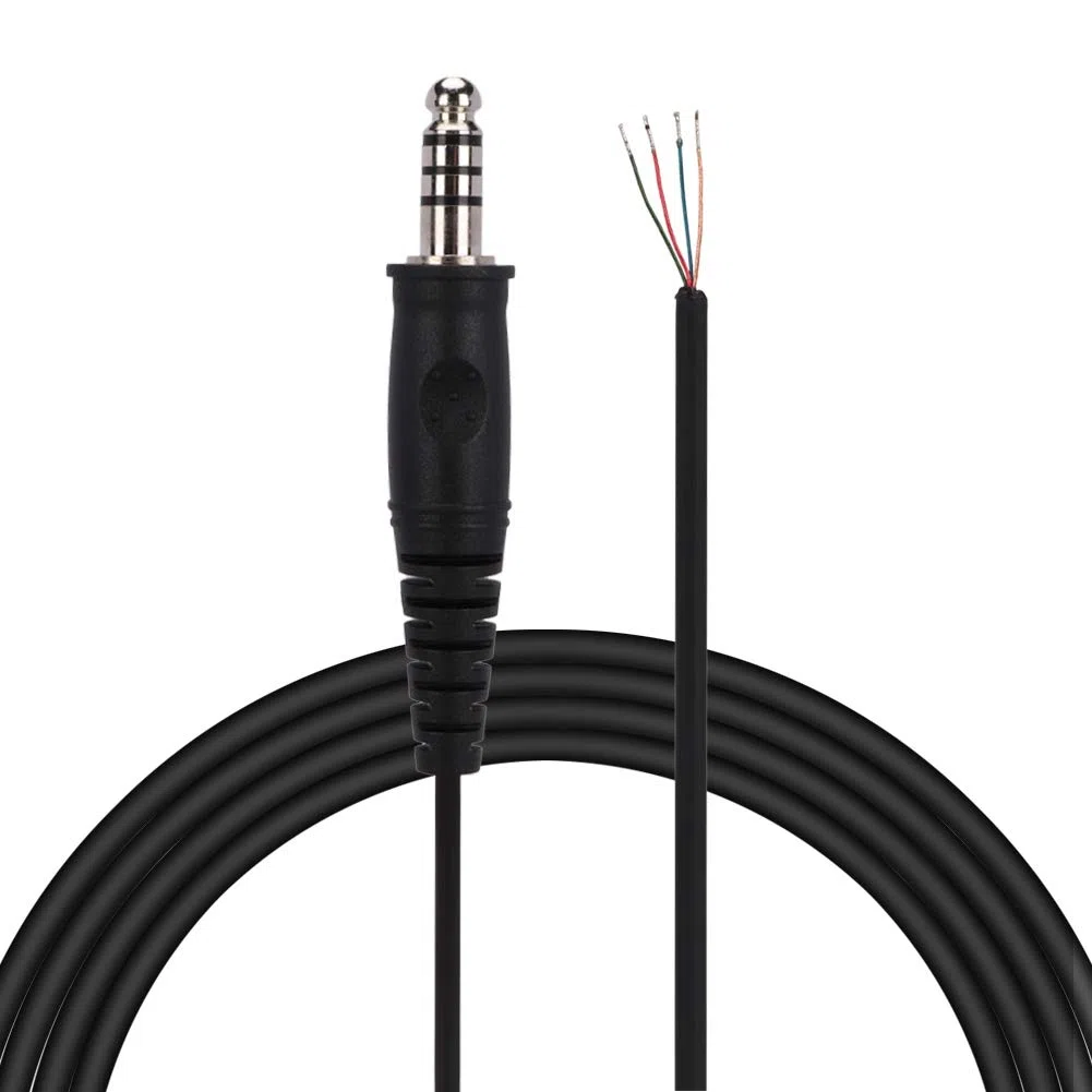 Cable de Repuesto DIY, Cable para Auriculares de Helicóptero Nexus U174 Adaptador de Resorte U 174 U Conector Militar