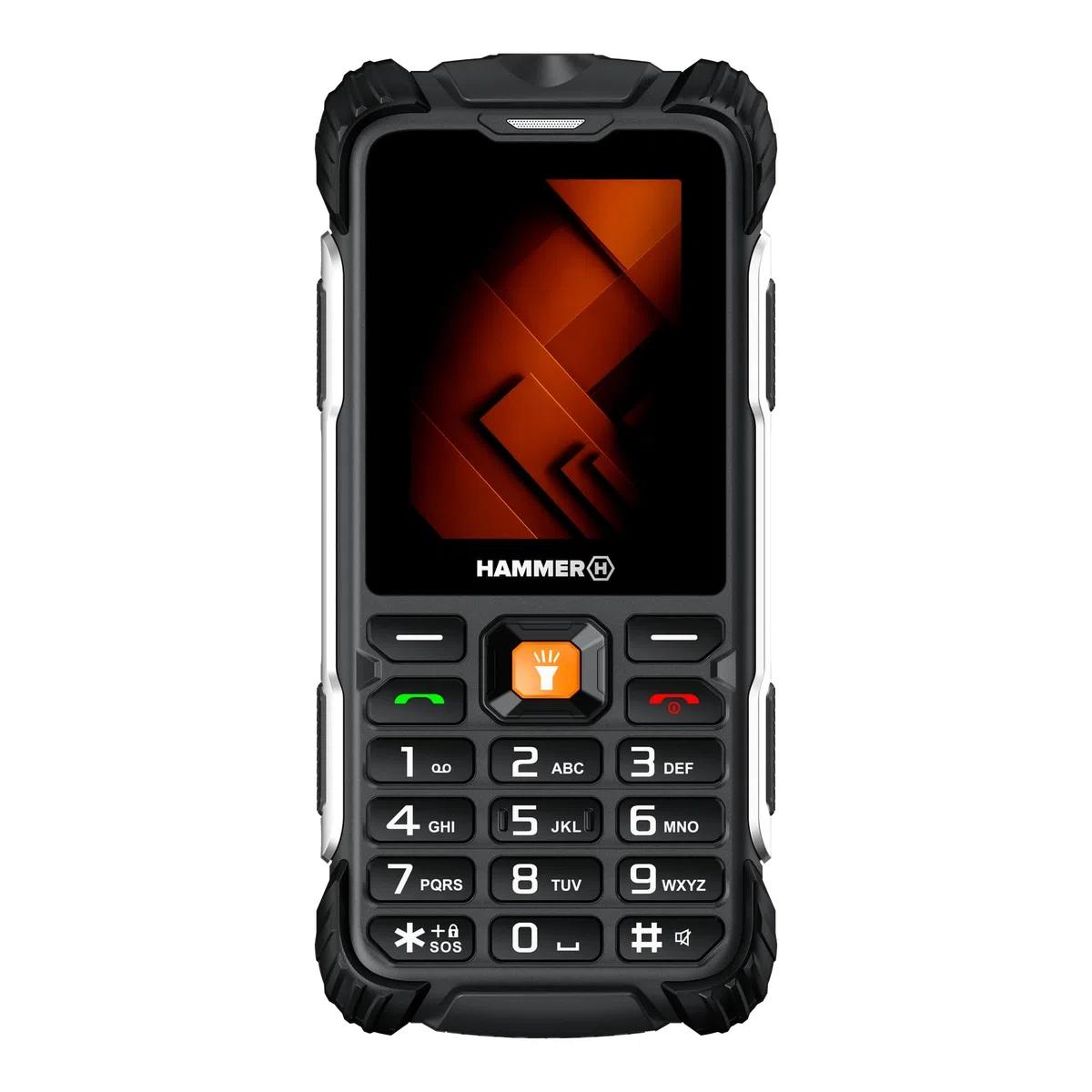Hammer H Forge 2G Teléfono móvil para Exteriores sin Contrato, 32 GB, batería de 2300 mAh, Linterna, IP68, Radio FM, Conector de 3,5 mm, 2 MP, USB-C, Dual-SIM, Resistente al Polvo
