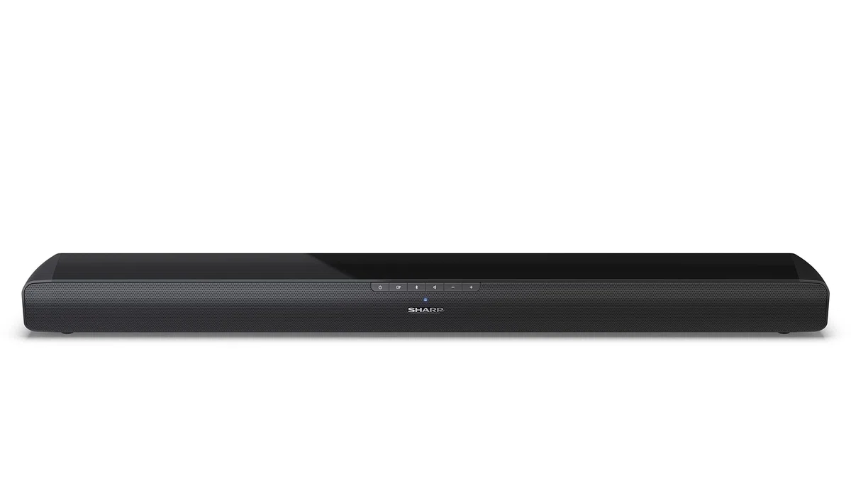 Sharp HT-SB100 Barra de Sonido 2.0 Bluetooth, HDMI ARC/CEC, USBPlayback y 75W de Potencia Total, Color Negro, 80 cm