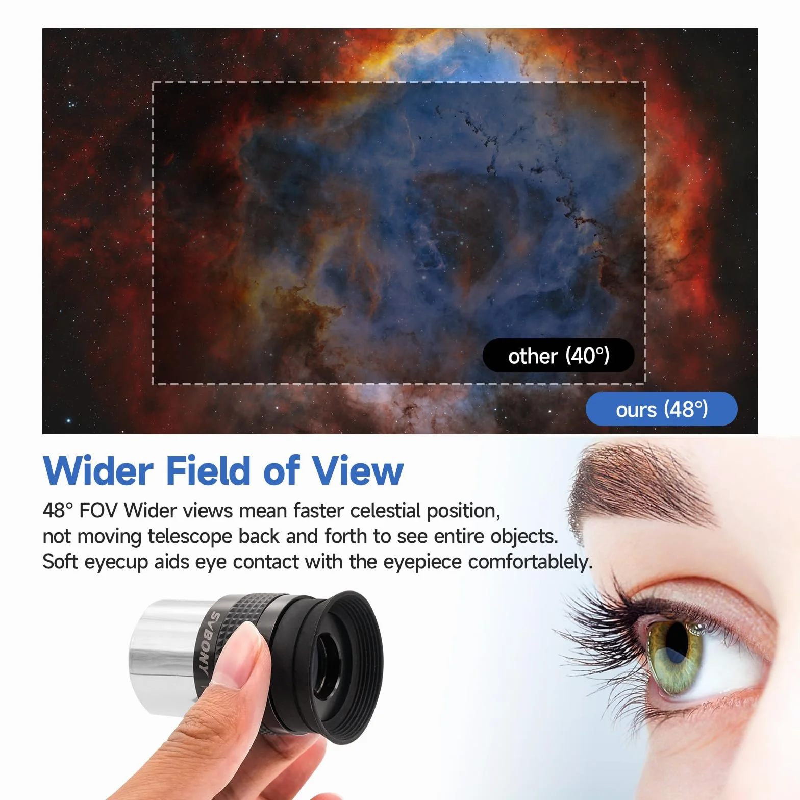 Svbony SV233 Ocular Telescopio Astronómico Kit, Ocular PLOSSL de 6mm, 17mm, 2X Lente Barlow, Filtro Lunar, Filtro ND4, Filtro de Color 82A, con Bolsa Portátil, Accesorio de Siete Piezas
