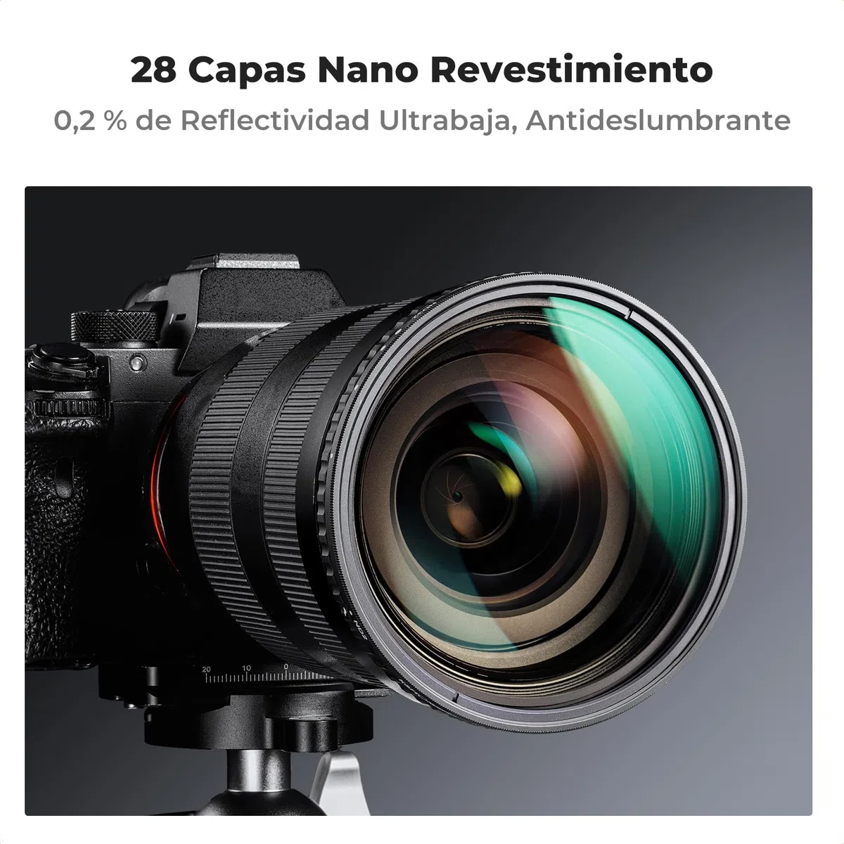 K&F CONCEPT Nano-Xcel ND8-128 Filtro Variable, 82mm Filtro Densidad Neutral ND8-128(3-7 Pasos) de Vidrio Óptico con 28 Capas Nano Revestimiento