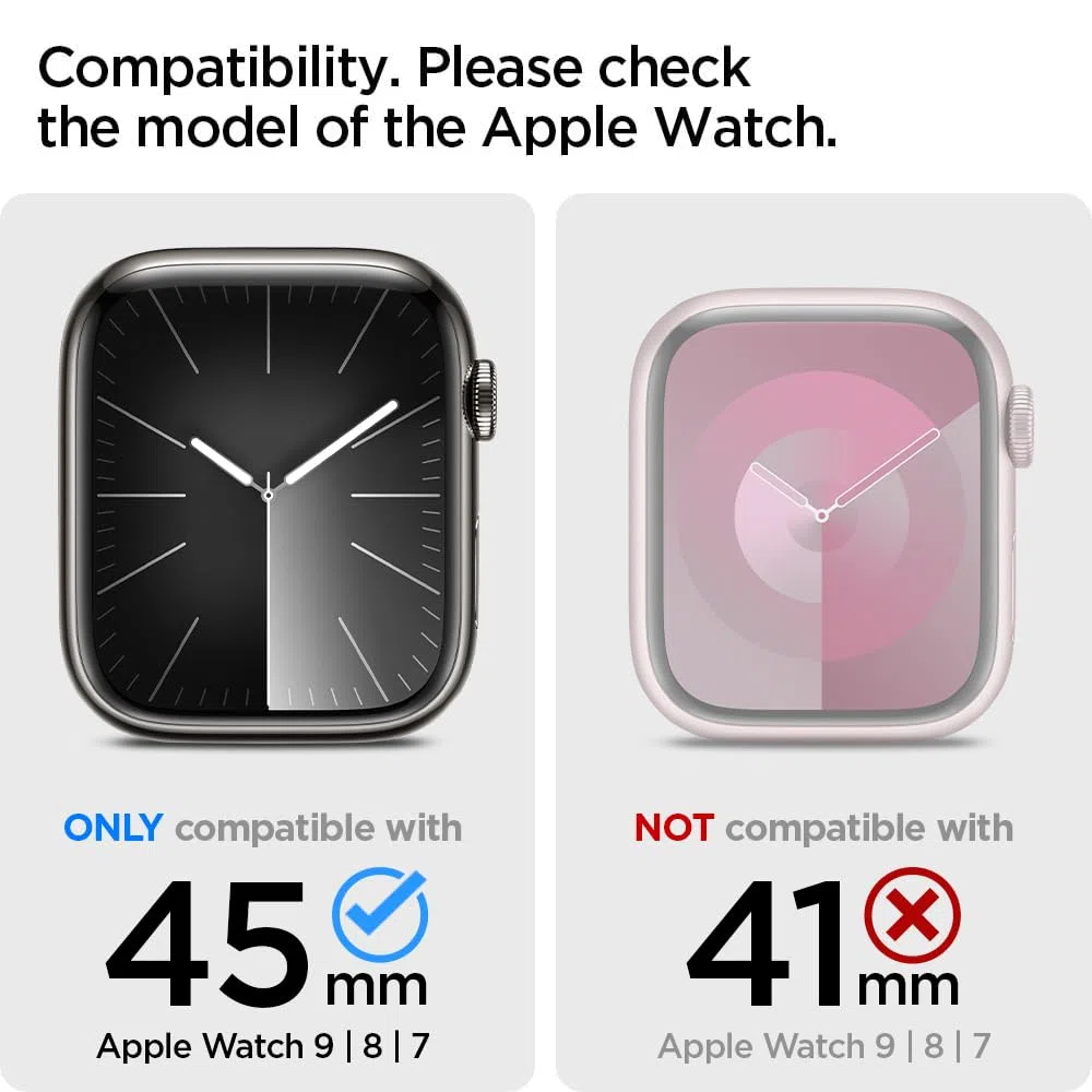 Spigen Funda y Correa Metal Fit Pro Compatible con Apple Watch 9 8 7 45mm - Plata