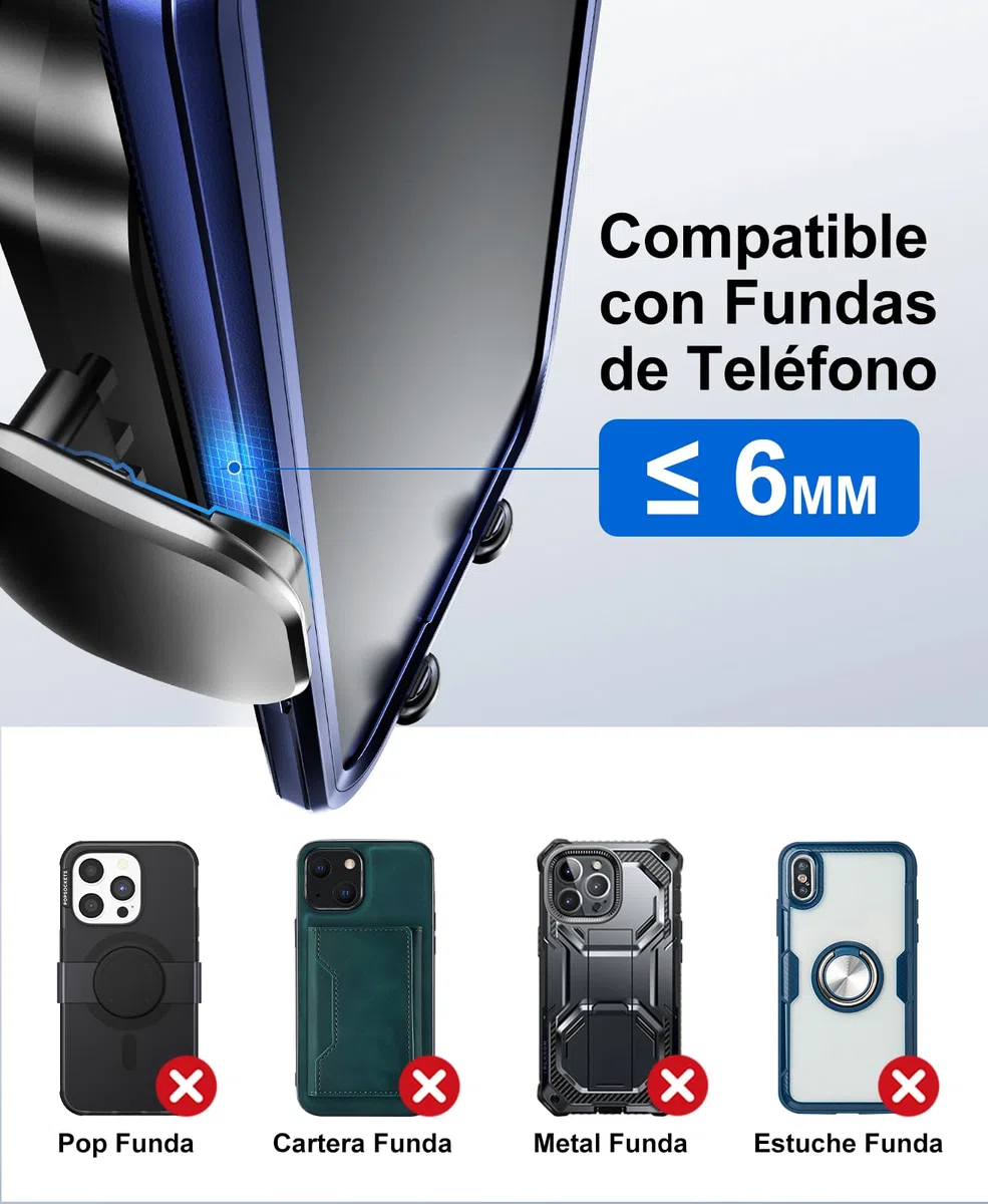Beeasy Qi 15W Cargador Inalámbrico Coche-Wireless Car Charger Soporte Estable con Rotación 360° con Bloqueo Automático Rápida Salida de Aire para iPhone Samsung Huawei LG y Otros
