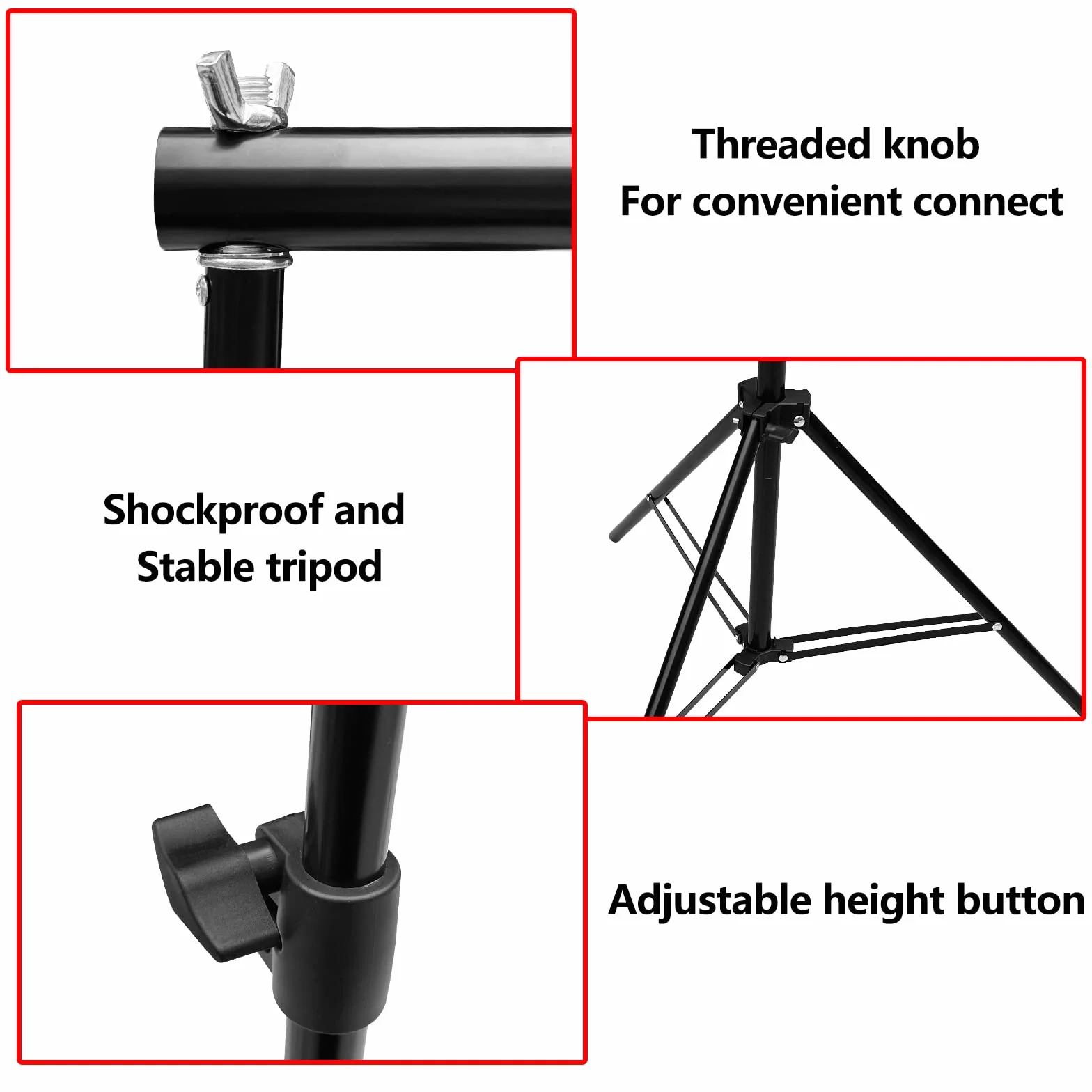 Relota Soporte de Fondo para Fotografía 200 cm x 300 cm, Ajustable Profesional Sistema de Soporte con 10 Abrazaderas de Resorte para Estudio Fotográfico, Retrato, Grabación de Video, Boda