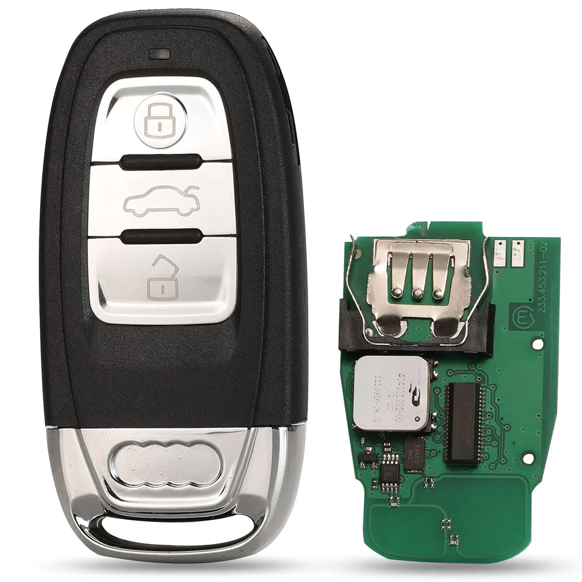 Pro-Plip - Llave Completa con electrónica programadora, Compatible con A4 S4 A5 S5 Q5 RS A6 A7 A8 3 Botones 868MHz ID46 PCF7945 Mando a Distancia en Blanco