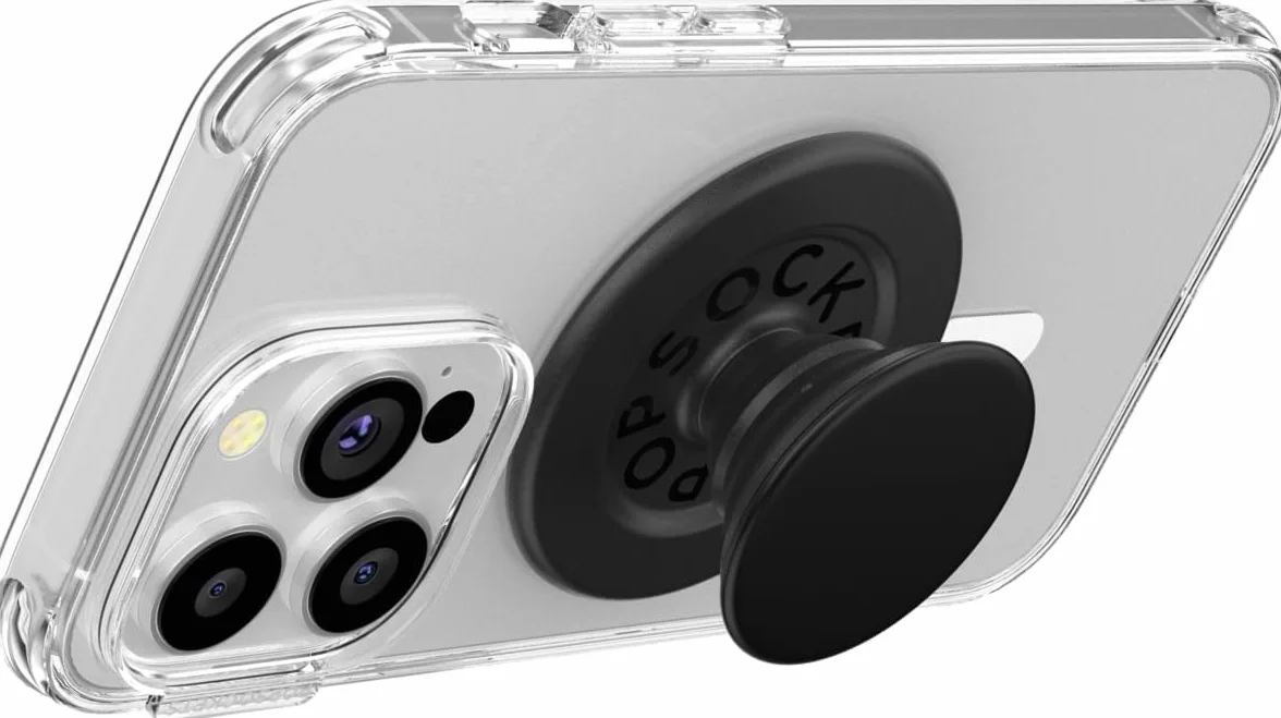 PopSockets: PopGrip para MagSafe - Soporte y Agarre para Teléfonos Móviles y Carcasas con un Top Intercambiable - Anillo Adaptador para MagSafe Incluido - Black