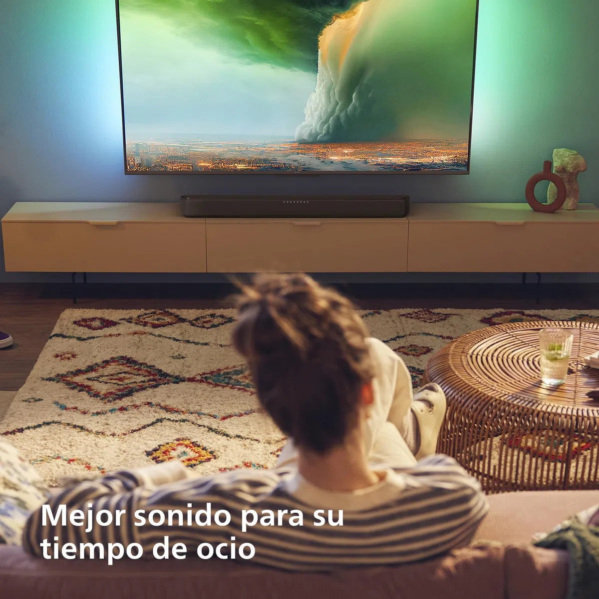 Philips TAB5109 Barra de Sonido 2.0 120W DTS Virtual X Bluetooth 5.4 HDMI ARC Óptica USB Gris Oscuro