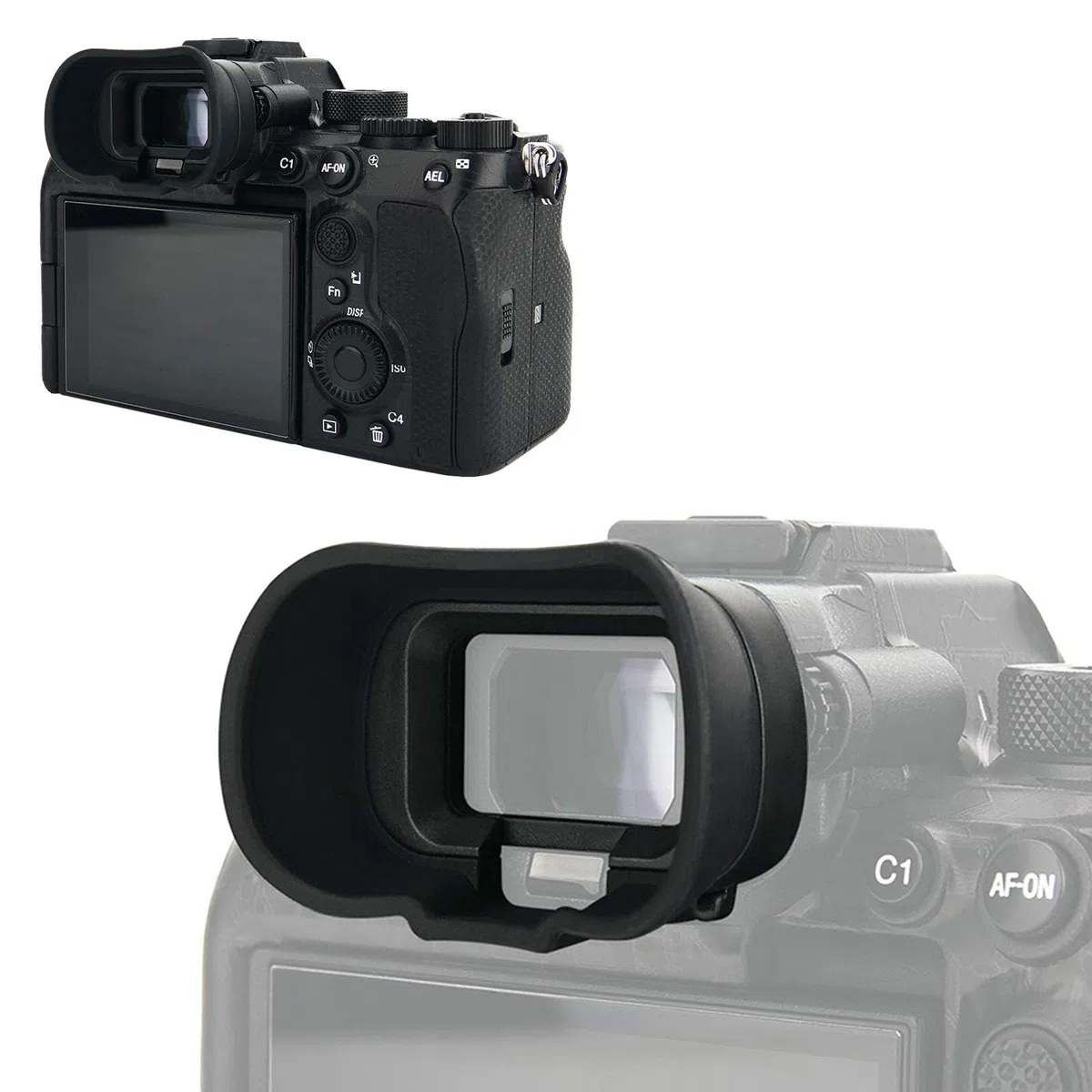 Ocular de Silicona Suave Tipo Extendido para Sony A1 A1II A9III A7RV A7SIII A7IV A7V ILCE-1 ILCE-1M2 ILCE-9M3 ILCE-7RM5 ILCE-7SM3 ILCE-7M4 ILCE-7M5 Reemplaza Sony FDA-EP19 FDA-EP21 Eyecup