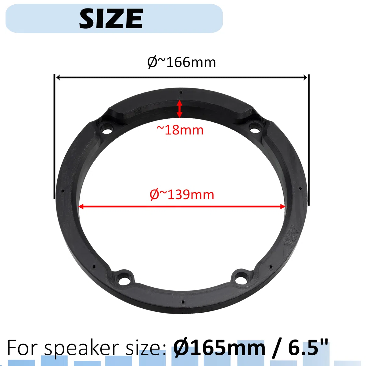 AERZETIX - Kit de 2 adaptadores/Soportes para Altavoces Ø165mm | Puertas Delanteras | Compatible con Mercedes Sprinter Viano Vito VW Crafter