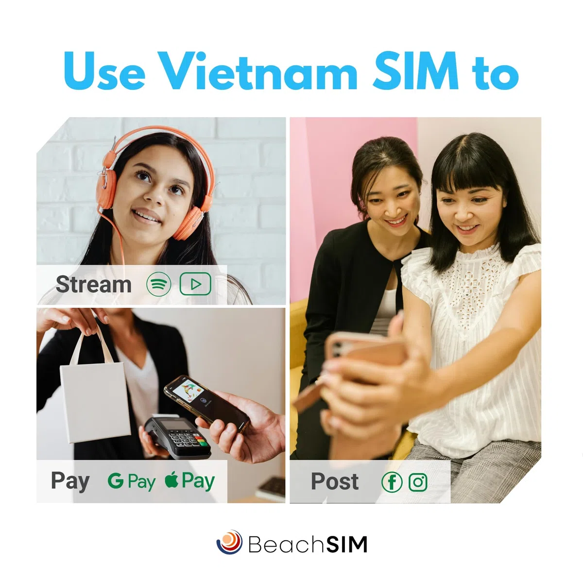 Tarjeta SIM Vietnam 30 dias. 12GB de Datos a velocidades 4G/5G. Tarjeta SIM sólo para Datos. Itinerancia Gratuita en Indonesia, Hong Kong, Macao, Sri Lanka y Singapur.