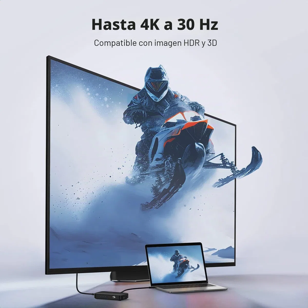 UGREEN HDMI Switch 3 Entradas a 1 Salida, Conmutador 3D 4K@30Hz, Ladron con Mando a Distancia Compatible con PS4 PS5 Xbox Chromecast DVD BLU-Ray Satélite PC TV Stick Box