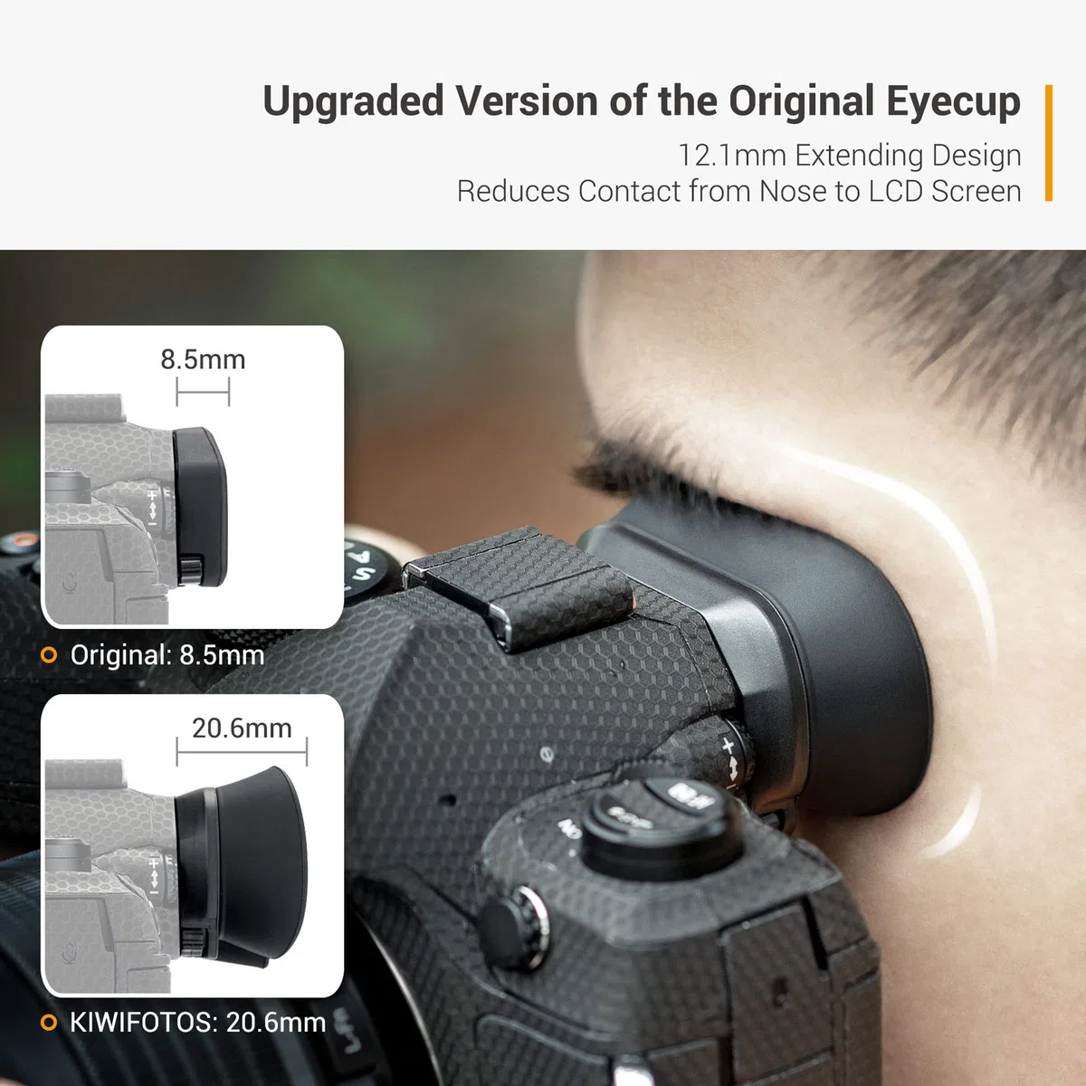 KIWIFOTOS EP-18 Ocular Blando Protector de Visor para Cámara Olympus OM SYSYEM OM-1 OM-1II OM1 Mark II, Sustituyea Olympus EP-18 Eyecup