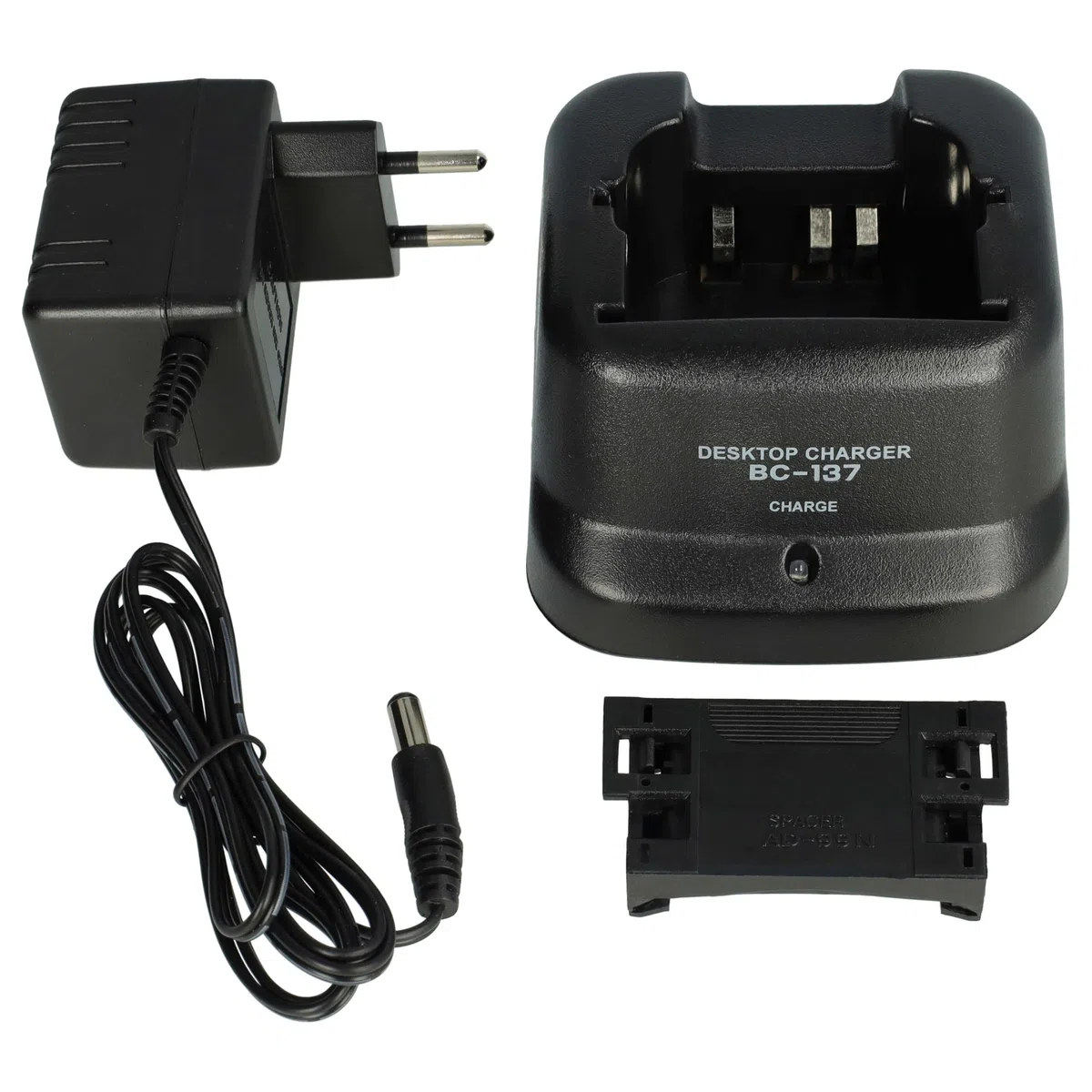 vhbw Cargador Dual Compatible con Icom IC-A24, IC-F11, IC-A6, IC-A6E, IC-A24E baterías de Radio - Estación de Carga + Fuente de alimentación