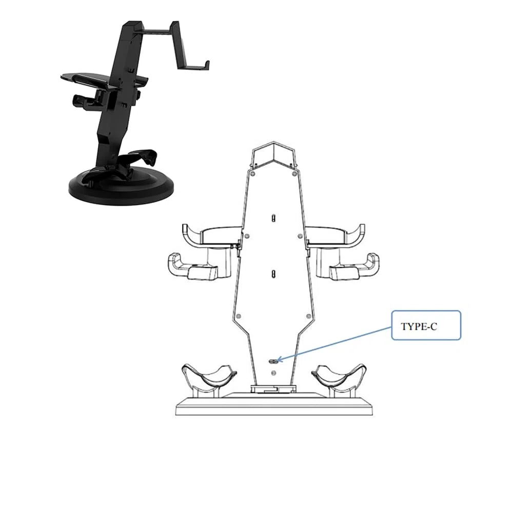 Soporte de realidad virtual, base de carga de auriculares VR Display Stand Accesorios para Oculus Quest 2/Quest 3 VR Headset (negro)