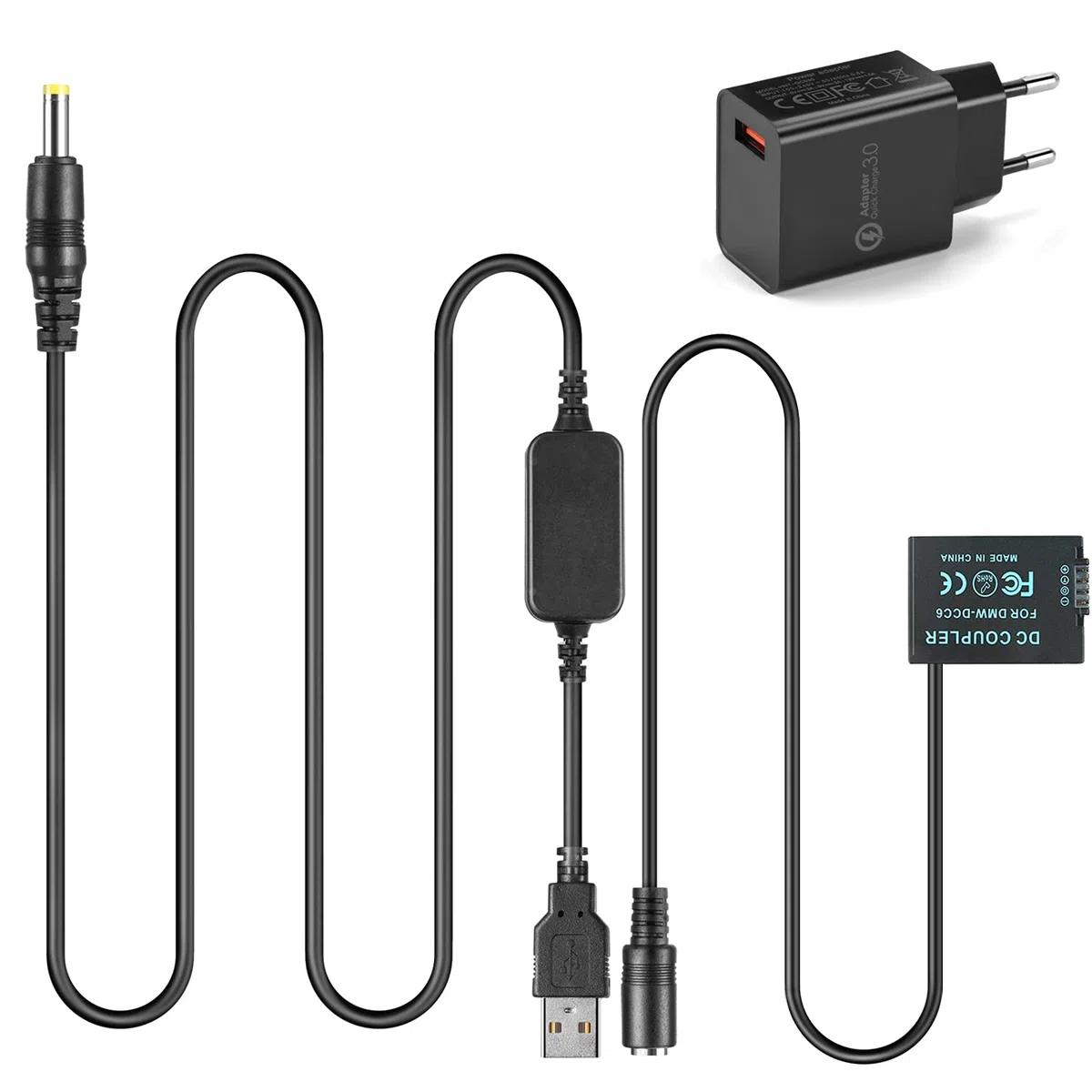 5V-8.4V Power Bank Cable USB DMW-AC8 + DMW-DCC6 Acoplador DMW-BMB9 para Panasonic MC-FZ40K FZ45K FZ47K FZ48K FZ60 FZ62 FZ70 FZ72 FZ80 FZ82 FZ100K FZ150K