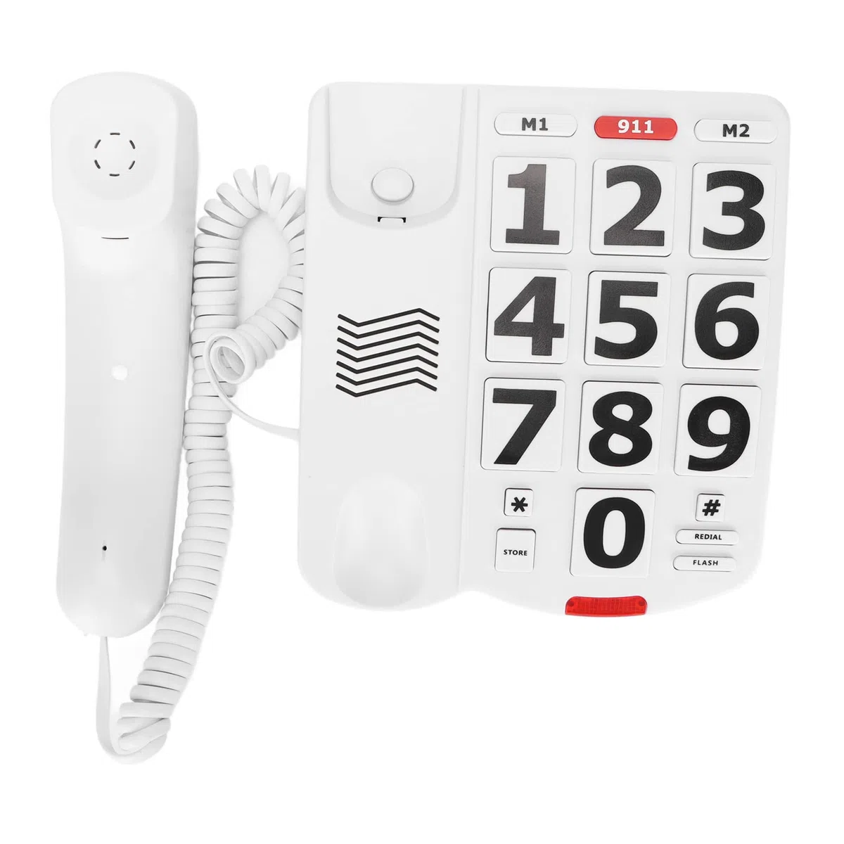 Focket Teléfono de botón Grande para Personas Mayores, Teléfono de botón Grande con Cable para Personas Mayores, Teléfono de botón Grande con Cable para Personas con discapacidad auditiva