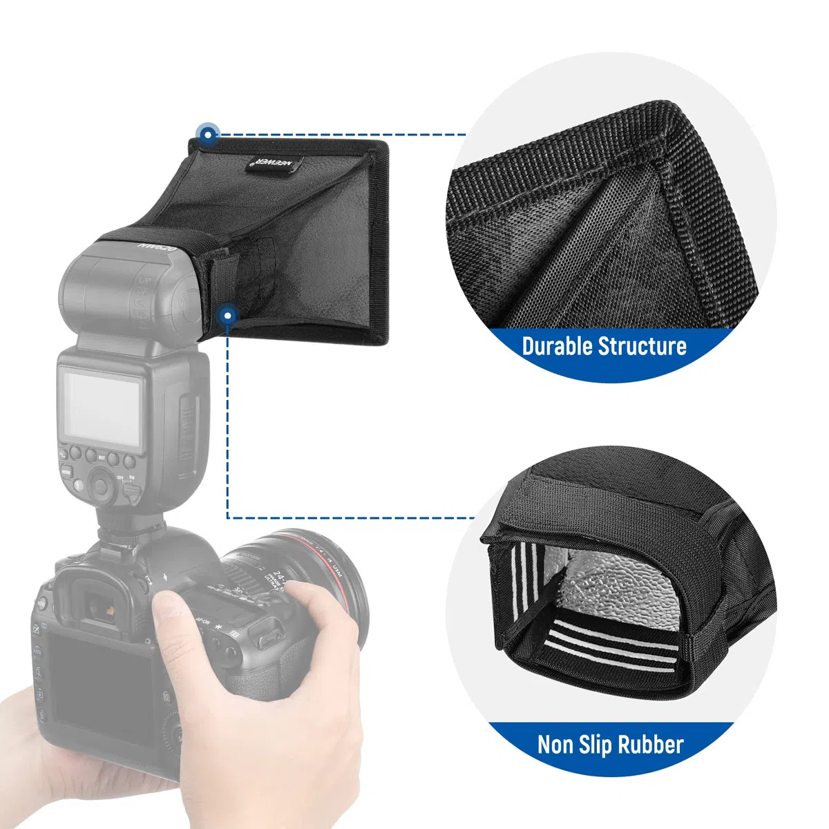 NEEWER Difusor de luz Softbox 5" x 4", Universal, Plegable, con Bolsa de Almacenamiento, Compatible con Canon, Nikon, Sony, Godox, Yongnuo, NEEWER Speedlight