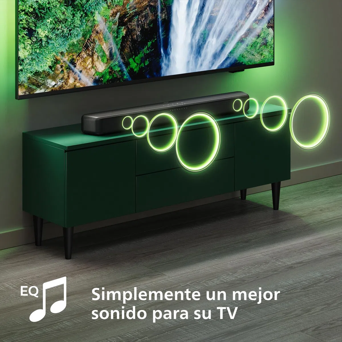 Philips TAB5109 Barra de Sonido 2.0 120W DTS Virtual X Bluetooth 5.4 HDMI ARC Óptica USB Gris Oscuro