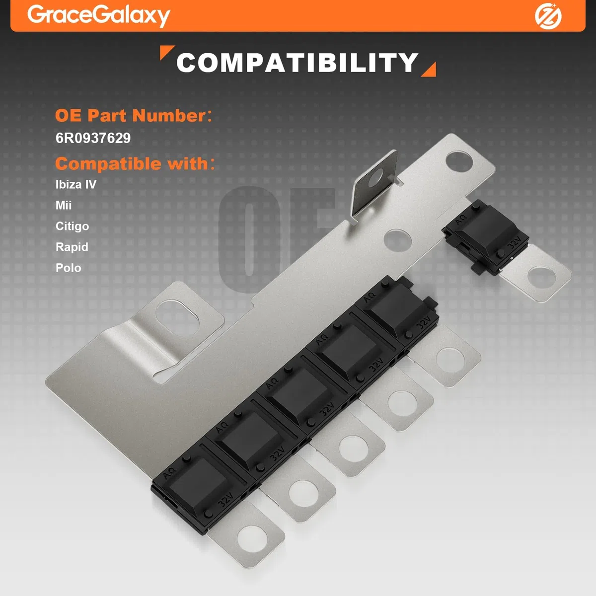 GraceGalaxy Caja de fusibles para circuito de batería para Ibiza 6F 6J Rapid India G0lf 5U Hatchback 60 Sedan/Classic/Notchback/Variant 60 6R0937629