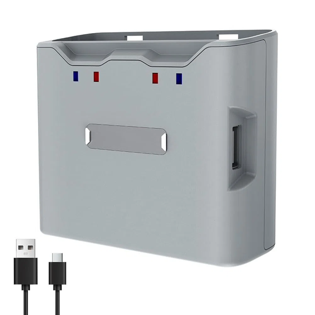 Base de carga para DJI Mini 2/4K, hub de carga bidireccional 3 en 1, estación de energía USB-C portátil con material de PC, gris