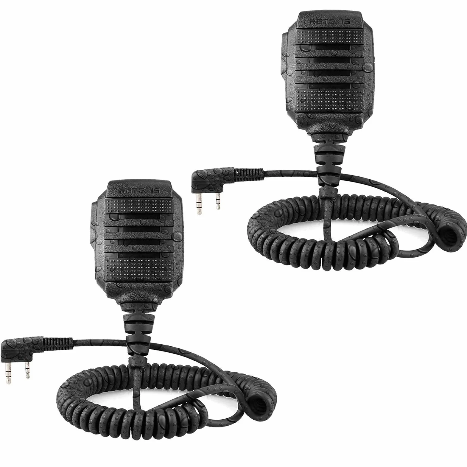Retevis 2 Pines Micrófono Altavoz de Walkie Talkie IP54 Impermeable Compatible con Walkie Talkie RT24 RT22 RT27 RT5R Baofeng UV-5R BF-888S Proster T0036X2 TACKLIFE Kenwood (2 Pcs)
