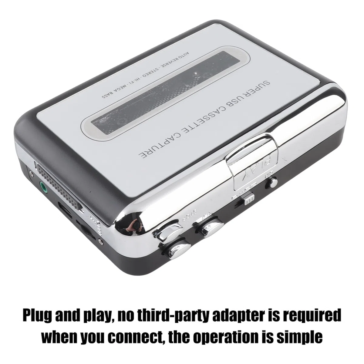 Reproductores de Casete Portátiles Convertidor de Mp3 Abs USB Cinta a Mp3 Convertidor de Captura Estéreo para Reproductor de Música o Reproductor de Casete