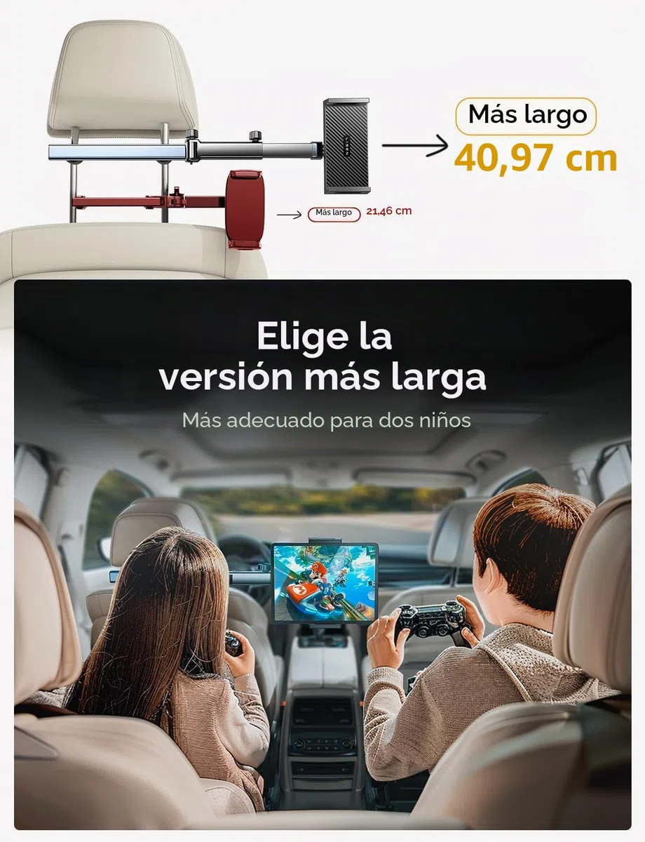 LISEN Soporte para iPad Tablet Centro de coche, soporte universal para teléfono móvil, organizador de coche, accesorios para el interior del coche, extensible, accesorios de viaje para iPad Air