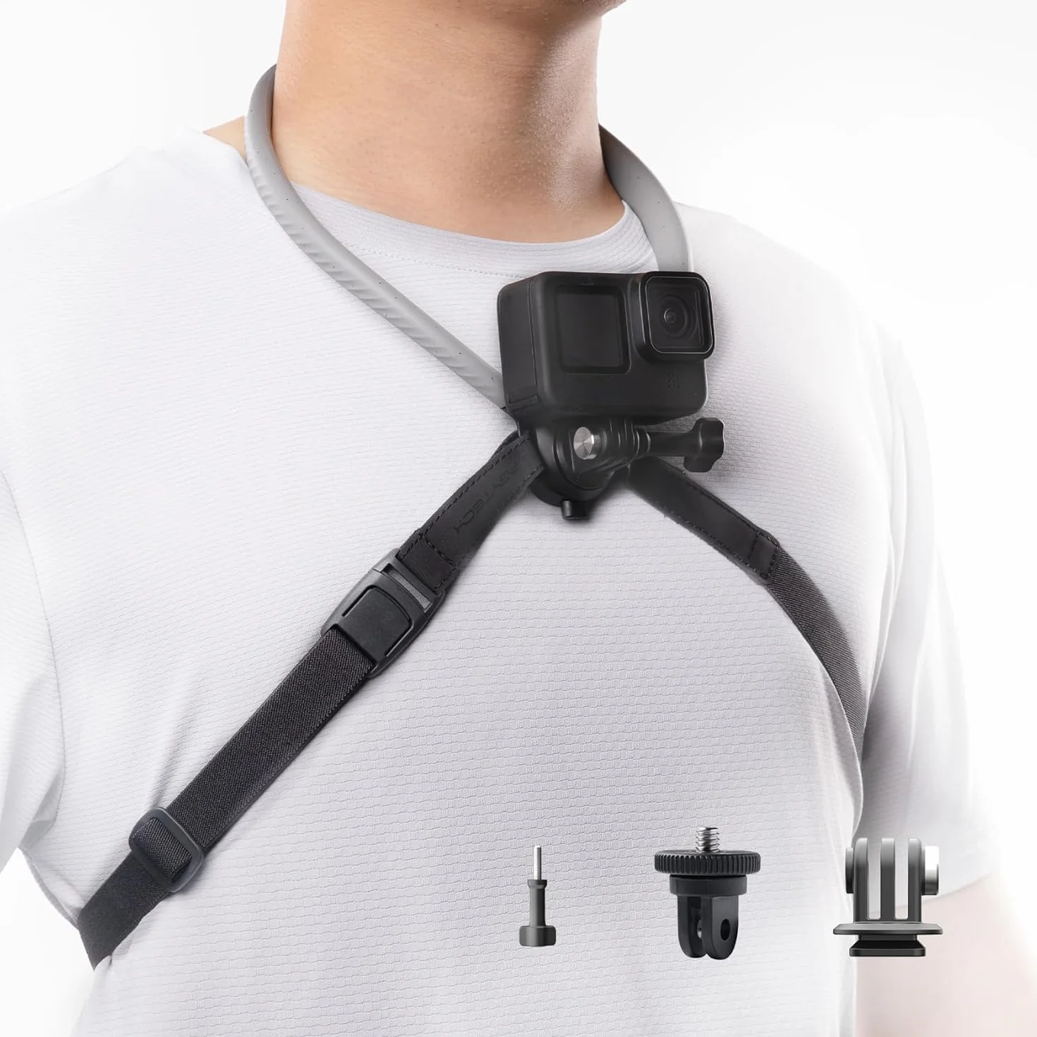 PGYTECH CapLock Soporte de Cuello Montura POV Correa Manos Libres para dji OSMO 360, Action 6/Pocket 4, para GoPro Hero 13/12, Cordón para Insta360 Ace Pro 2, Accesorio de Cámara de Acción