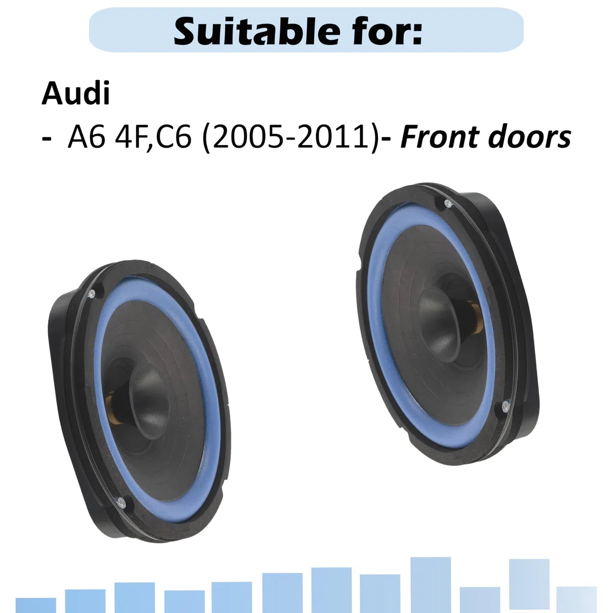 AERZETIX - Kit de 2 adaptadores/Soportes para Altavoces Ø165mm | Puertas Delanteras | Compatible con Audi A6 4F, C6