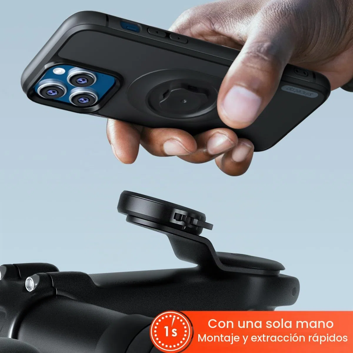 Soporte Movil Bicicleta Montaña, Sincetop Soporte Movil Bici con Adaptador y Ultra Bloqueo, Mejorado Aluminio Porta Movil Bicicleta Universal para iPhone 14 13 Pro MAX Plus Samsung y Otros Telefono