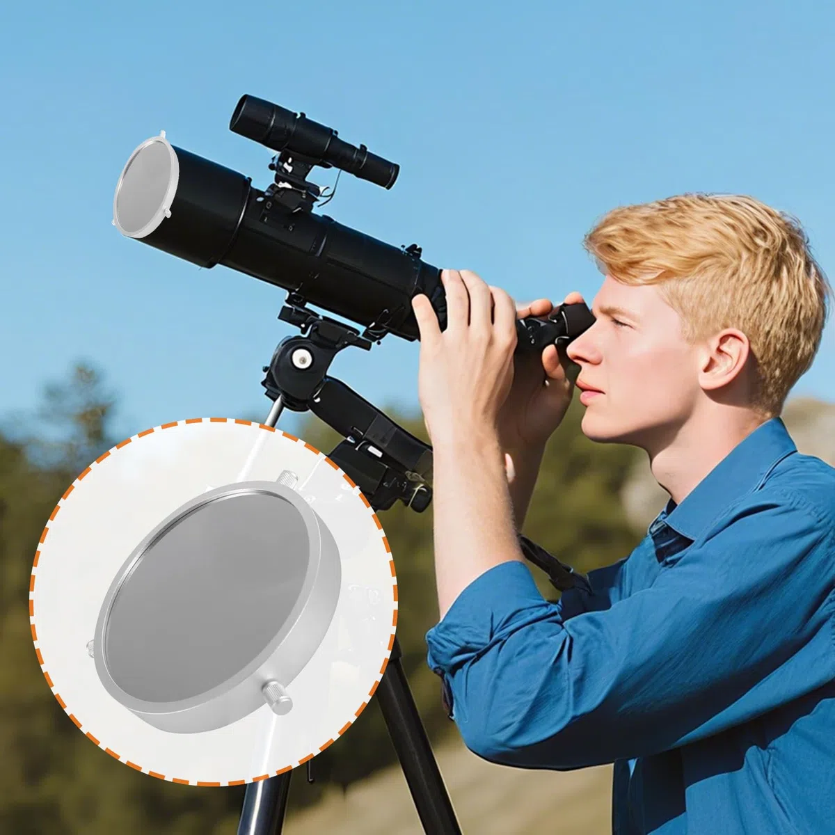 Filtro telescópico - Luz plegable retráctil, gestión confiable de la luz, accesorio de reducción | Herramienta de observación astronómica para una visión segura del sol desde
