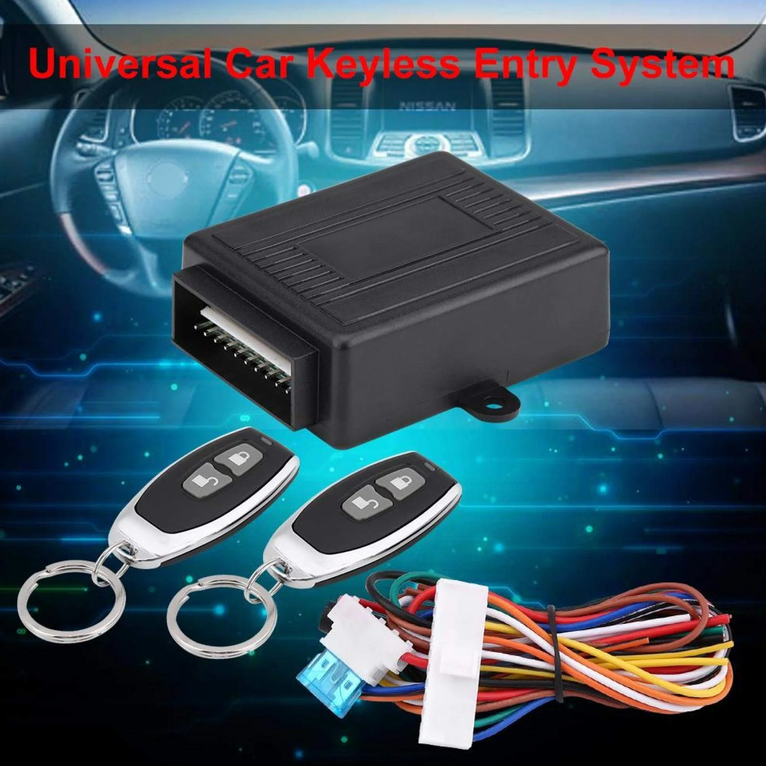 Cierre centralizado Universal Coche + Akozon Sistemas de Alarma de Coche Cerradura de Puerta Cerradura Central Universal con Control Remoto LB-402/L248